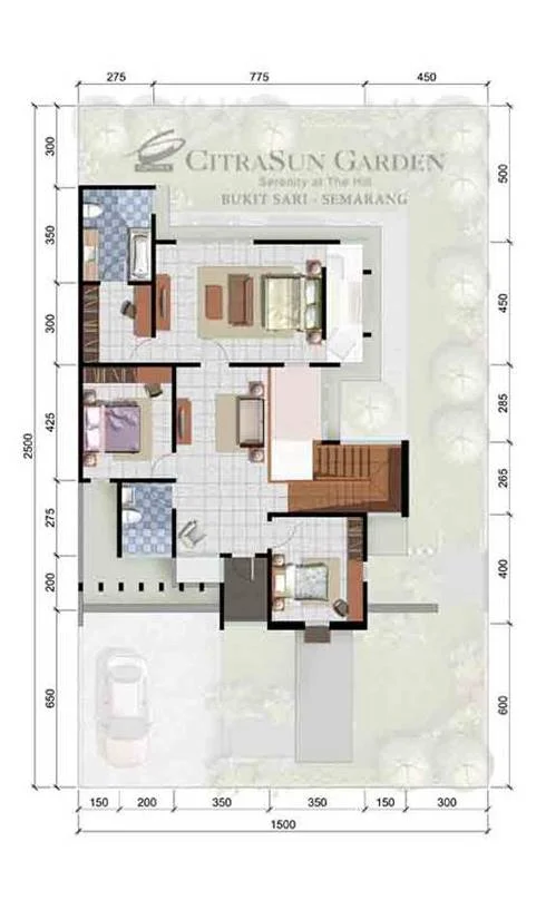 denah rumah di citrasun garden semarang